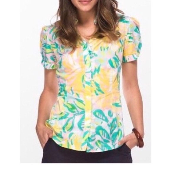 Lilly Pulitzer Tops - Lilly Pulitzer Jonni Blouse lilet Flora 4